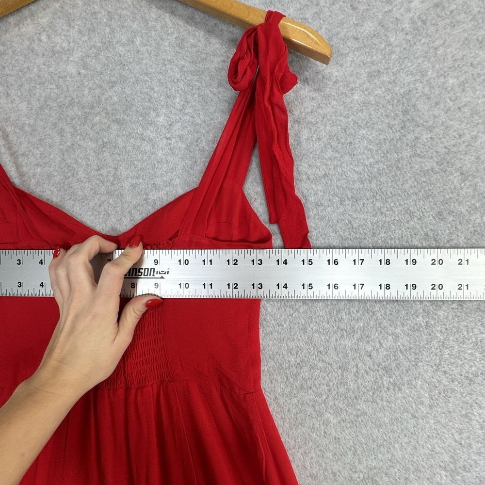 NWT Reformation Nadira Poinsettia Red Midi Dress 4P Sweetheart Bustier $278 - Picture 10 of 16